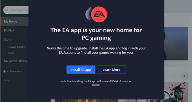EA is switching from Origin to EA Desktop App
