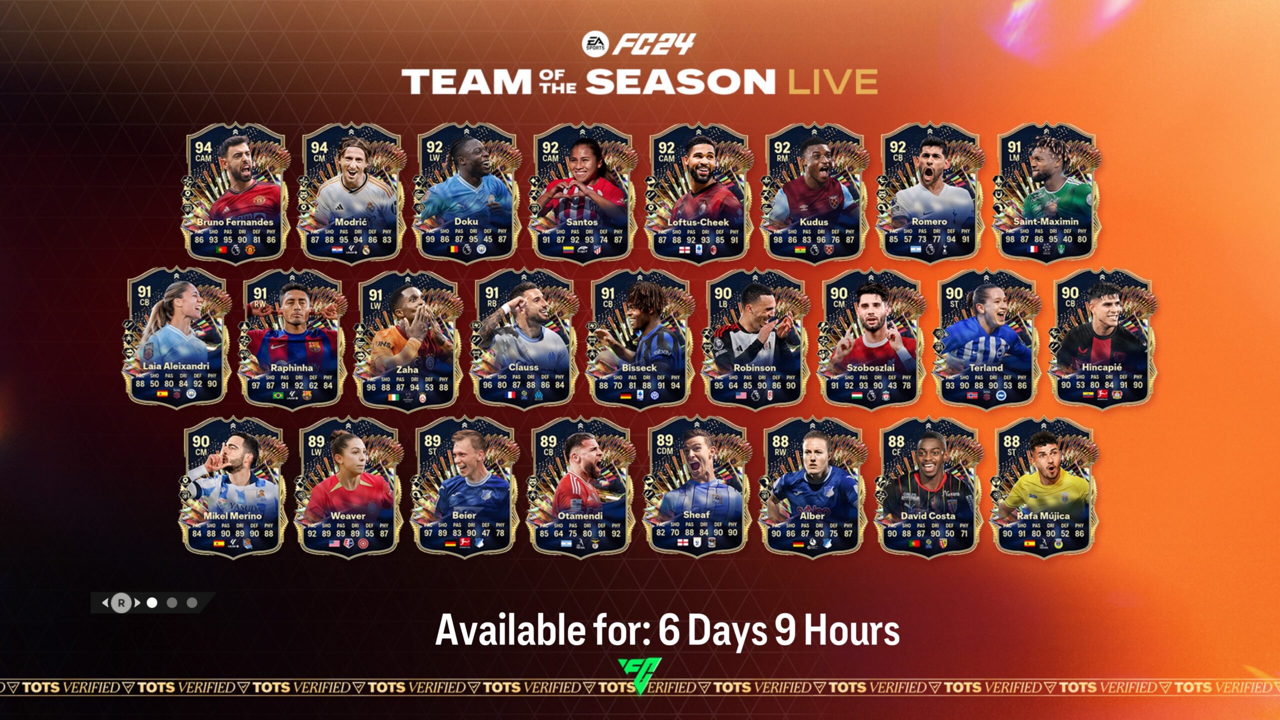 FC 24: Team of the Season Live Debuts in Ultimate Team